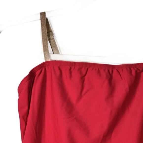 Theatricals Shorty Unitard Red and Gold Dance Costume Sleeveless adult Large NWT - Picture 4 of 9